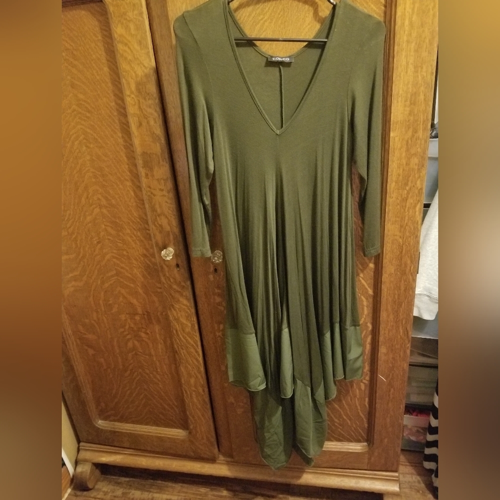 Olive green long sleeve dress